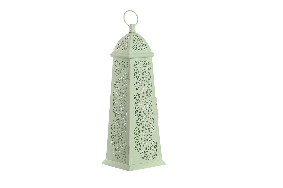FAROLA METAL 13X13X43CM VERDE